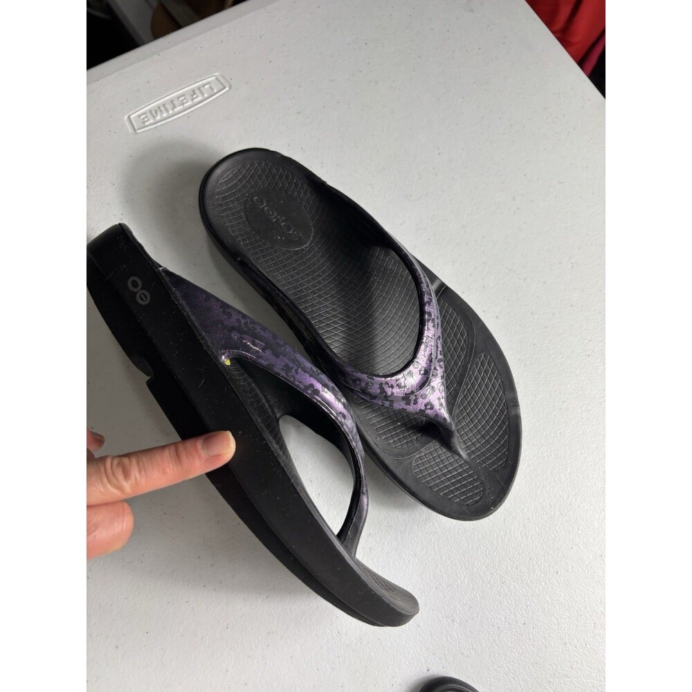 Oofos OOlala Womens Luxe Recovery Sandal  Purple Comfort Flip Flops Sz 9 EU40